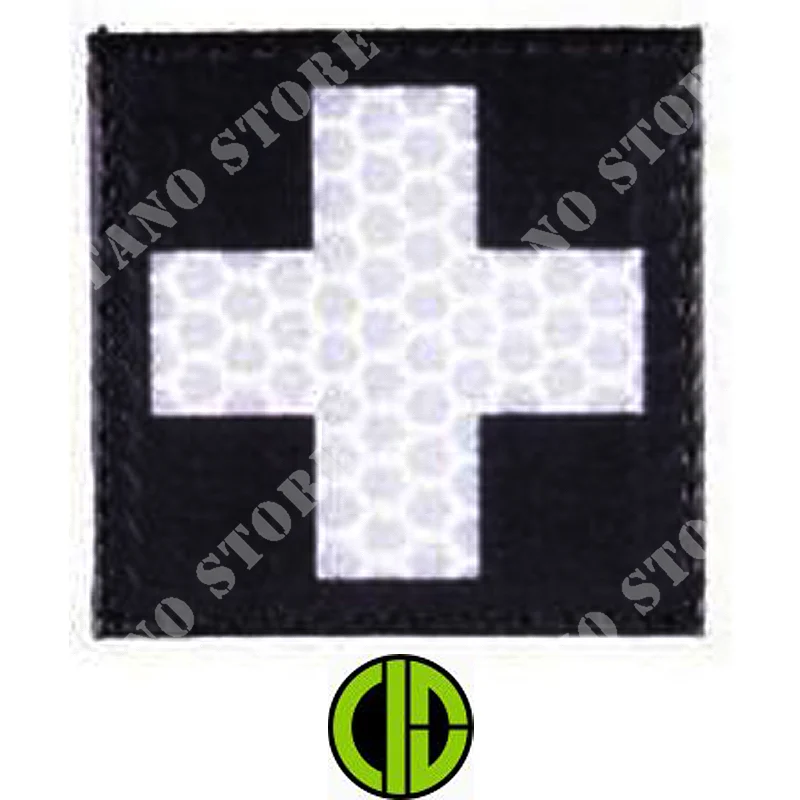 PARCHE MÉDICO IR CRUZADO NEGRO ID DE COMBATE (KAM-30-002767)