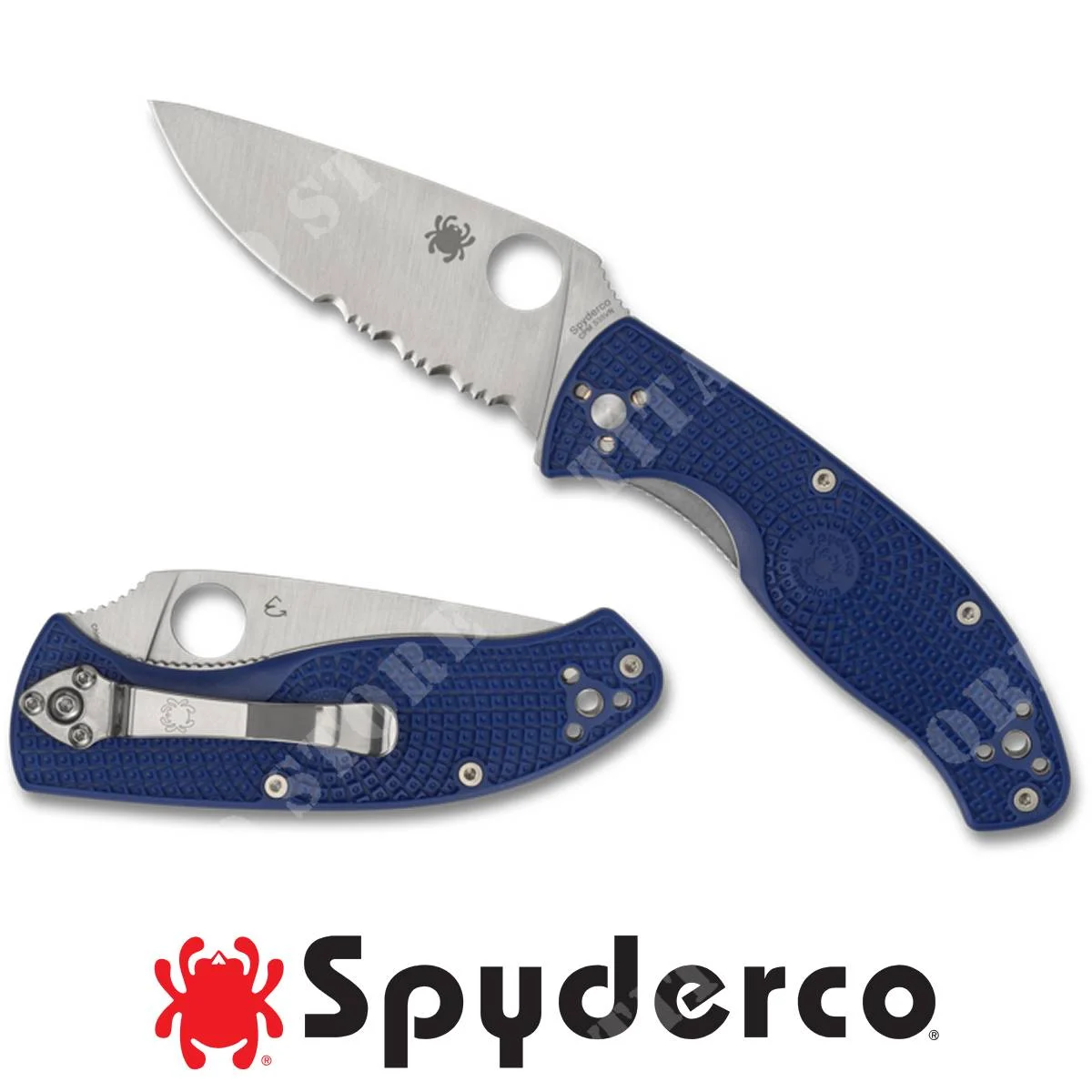 CUCHILLO TENACIOUS FRN AZUL S35VN COMBO SPYDERCO (C122PSBL)