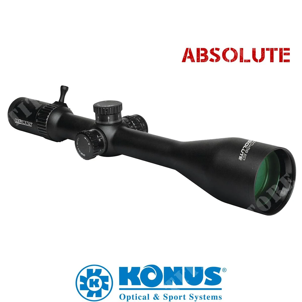 RETÍCULA ABSOLUTE OPTICS 5-40X56 MOD. HMD KONUS CON ILUMINACIÓN ROJA Y AZUL (7179)