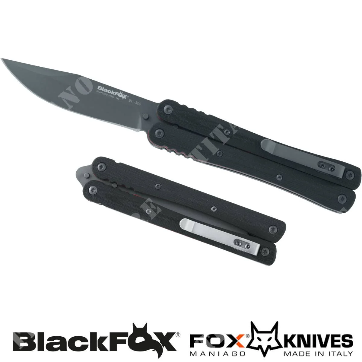 CUCHILLO ZORRO NEGRO BALISONG MARIPOSA (BF-500)