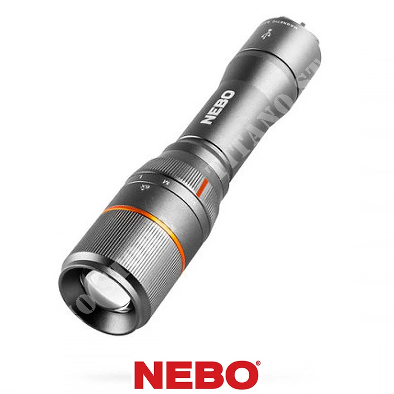 LINTERNA DAVINCI 1000 LUMENES GRIS LED USB RECARGA NEBO (NEB-FLT-0018-G)