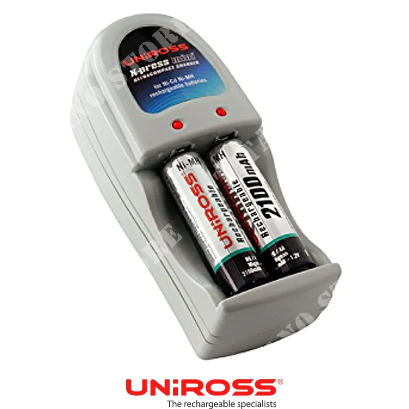 CARGADOR DE BATERIAS X-PRESS MINIx 2AA/AAA 700 mAh UNIROSS (UNR-44228)