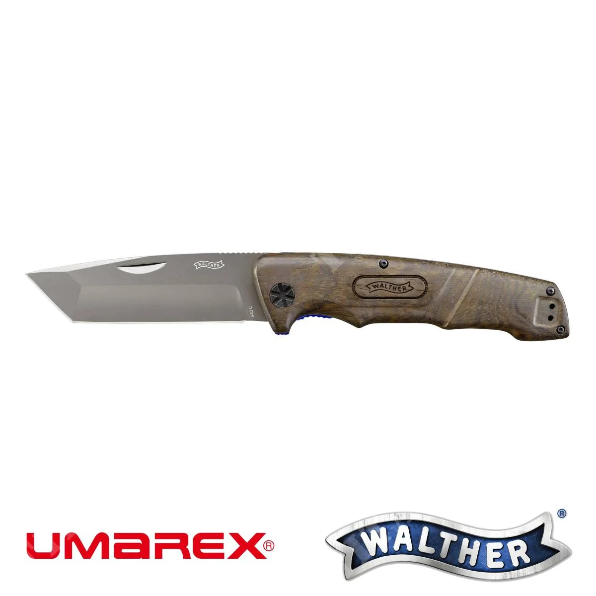 CUCHILLO BWK4 HOJA TANTO MANGO/MADERA WALTHER UMAREX (5.0827)