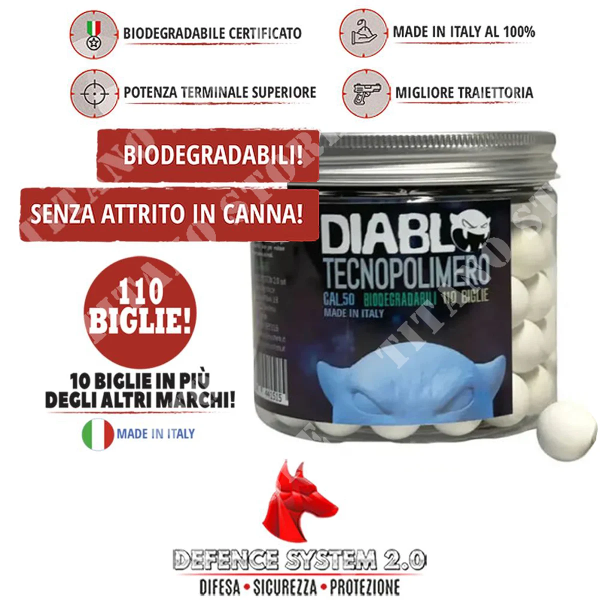 DIABLO CAL .50 AMMO BIO TECNOPOLÍMERO 110PZS SISTEMA DE DEFENSA (DF-441515)