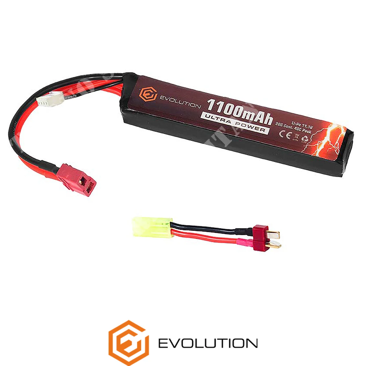 BATERIA 11.1x1100 MAH LI-PO STICK DEANS + ADAPTADOR EVOLUTION (EVL-EA0143B)