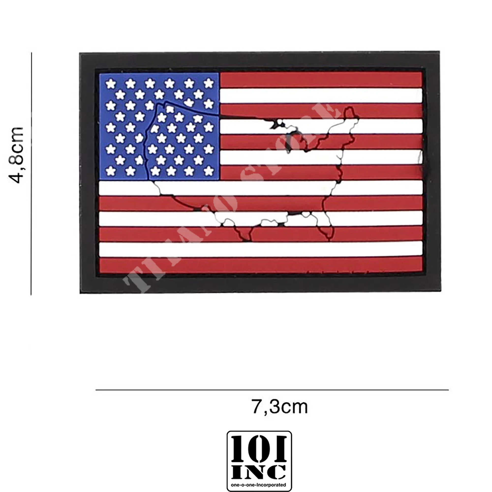 PARCHE DE PVC 3D CON BANDERA DE EE. UU. CON BORDE 101 INC (444130-7161)