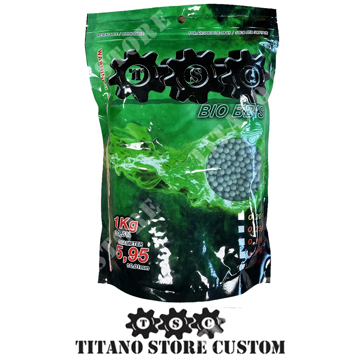 PELLETS BIO 0.25G VERDE OSCURO TSC (TSC-BIO25V)