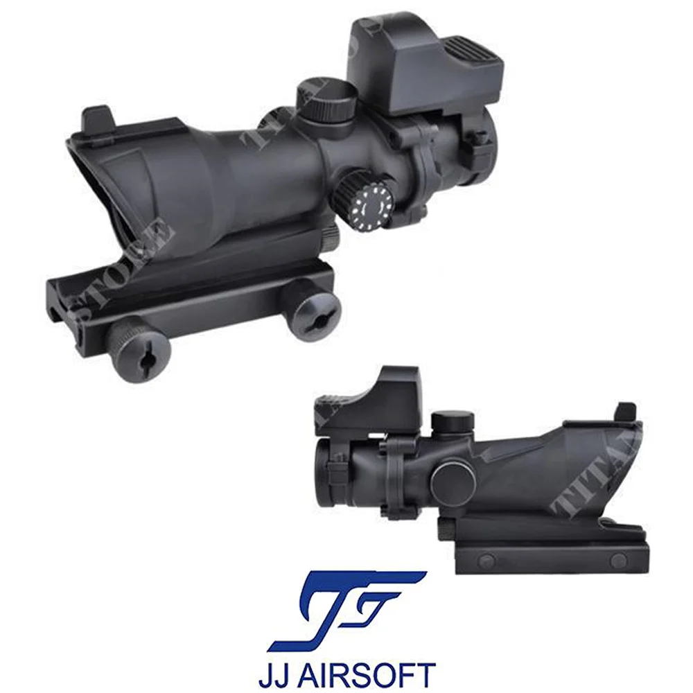 JUEGO COMPLETO ESTILO ACOG 4X32 CON PUNTO ROJO JJ AIRSOFTS (JA-5320-BK)