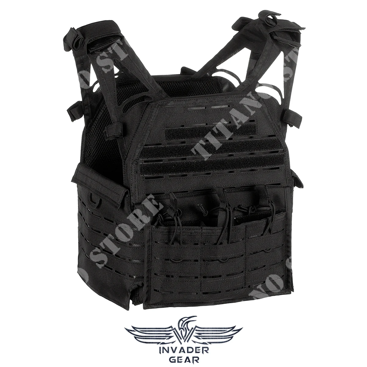 PLACA CARRIER REAPER LASER CUT BLACK INVADER GEAR (INV-25518)