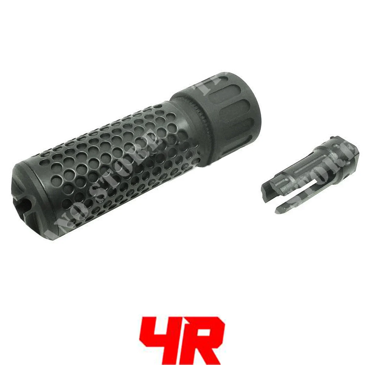 SILENCIADOR KAC-QDC CQB + FIRMA DE LLAMA NEGRA 4R (4R-MP134)