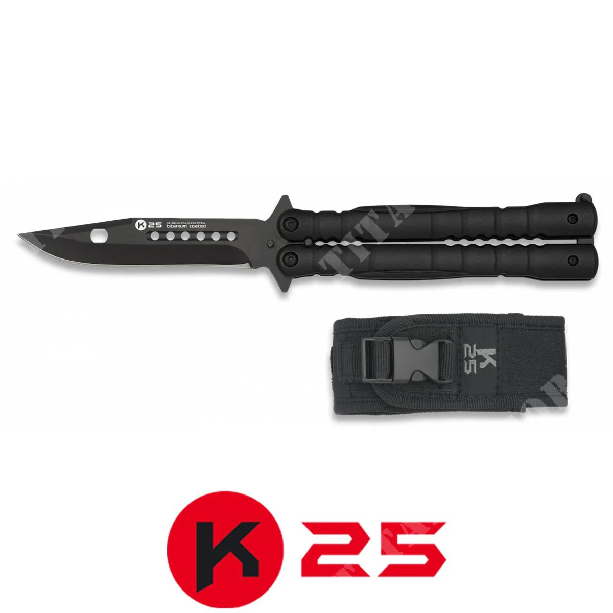 CUCHILLO MARIPOSA HOJA NEGRA/10,30Cm K25 (K25-02131)