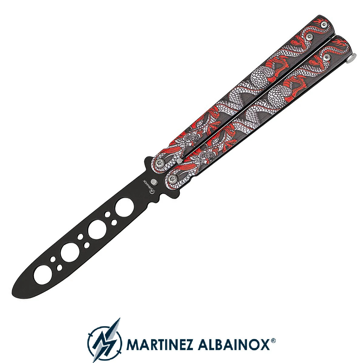 CUCHILLO ENTRENAMIENTO SERPIENTE ROJO HOJA 9,6 CM. ALBAINOX (ALB-02210)
