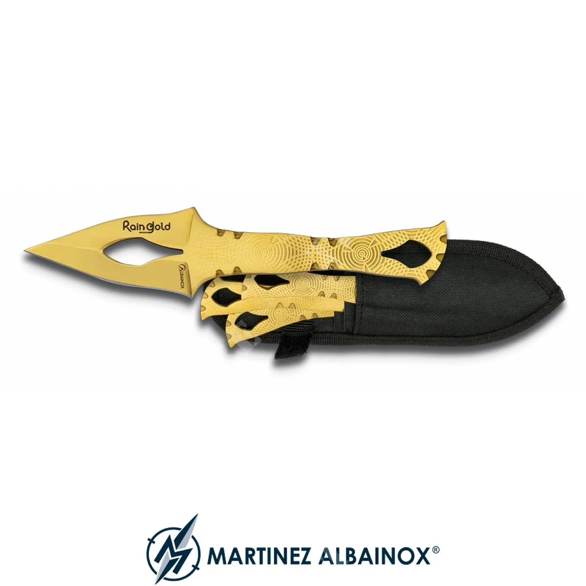 SET 3 CUCHILLOS LANZADORES LLUVIA ORO ORO ALBAINOX (ALB-32339)