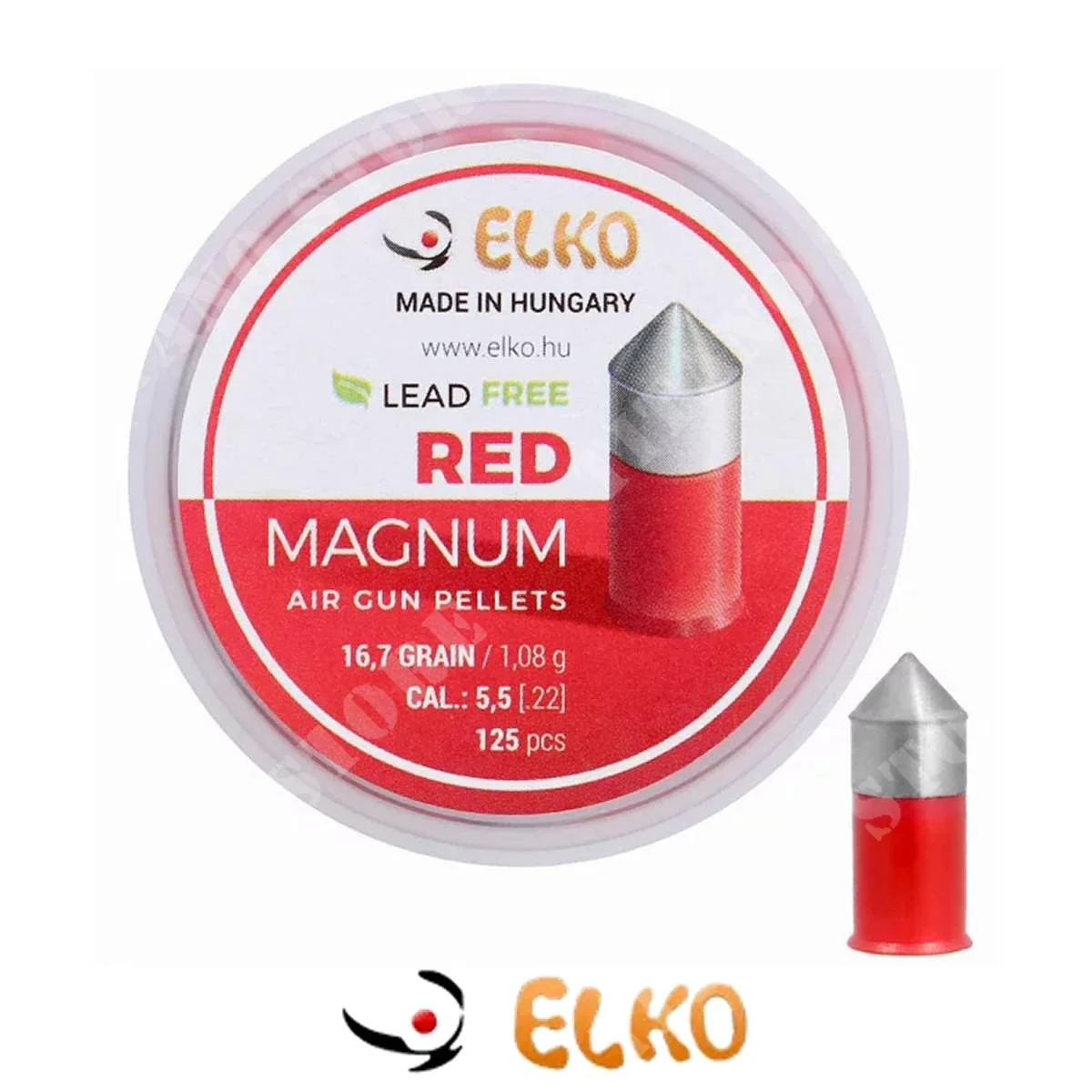 PLOMOS ROJO MAGNUM CAL 5,5MM 125uds ELKO (ICM107)