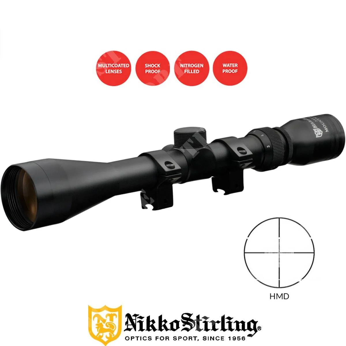 VISOR MOUNTMASTER 3-9X40 RET.HMD + MONTURA NIKKO 11MM (393232)