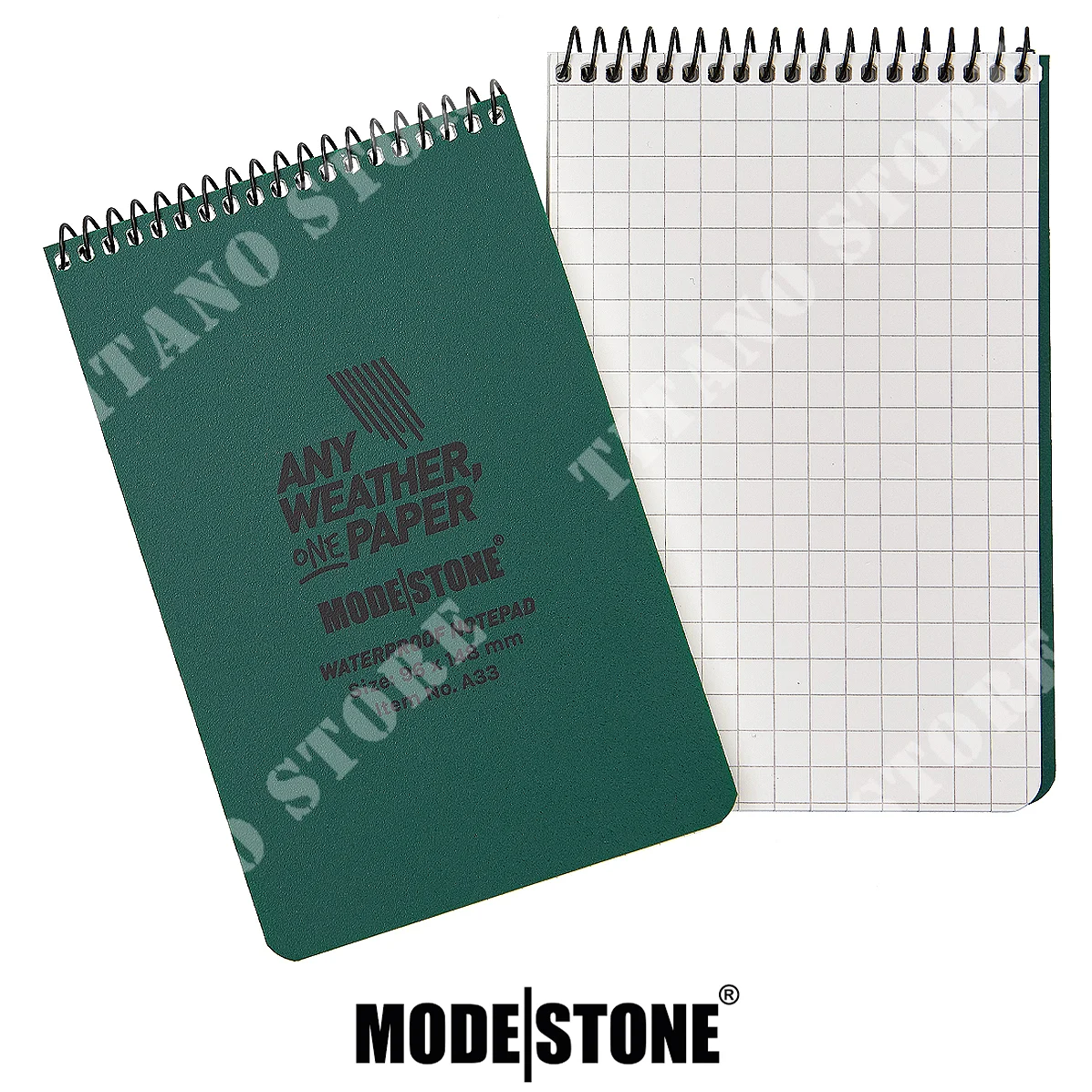 CUADERNO IMPERMEABLE VERDE 96x148mm MODESTONE (MDS-A33UK)