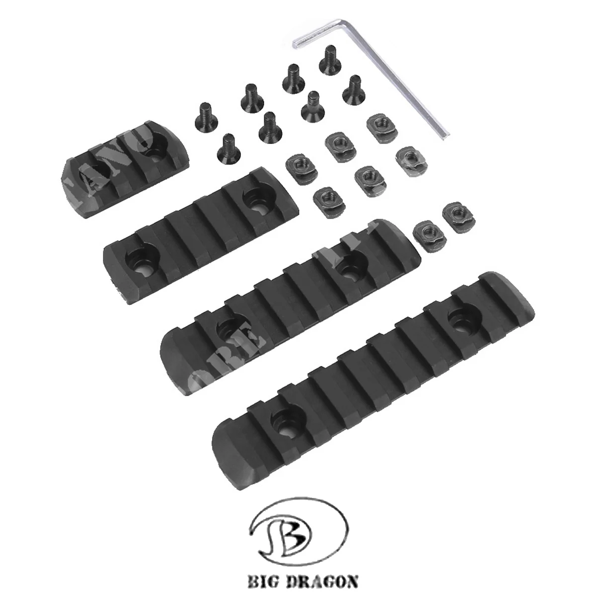 SET 4 RIELES M-LOK 20MM BLACKBIG DRAGON (BD-4162)