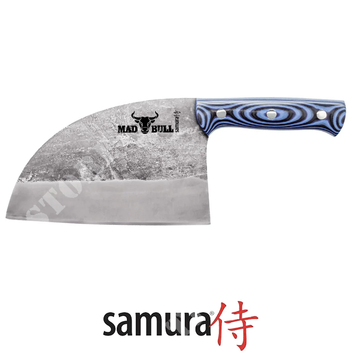 MACHACHA MAD BULL CHOPPER NEGRA Y AZUL G-10 18CM SAMURA (SMB-0040)