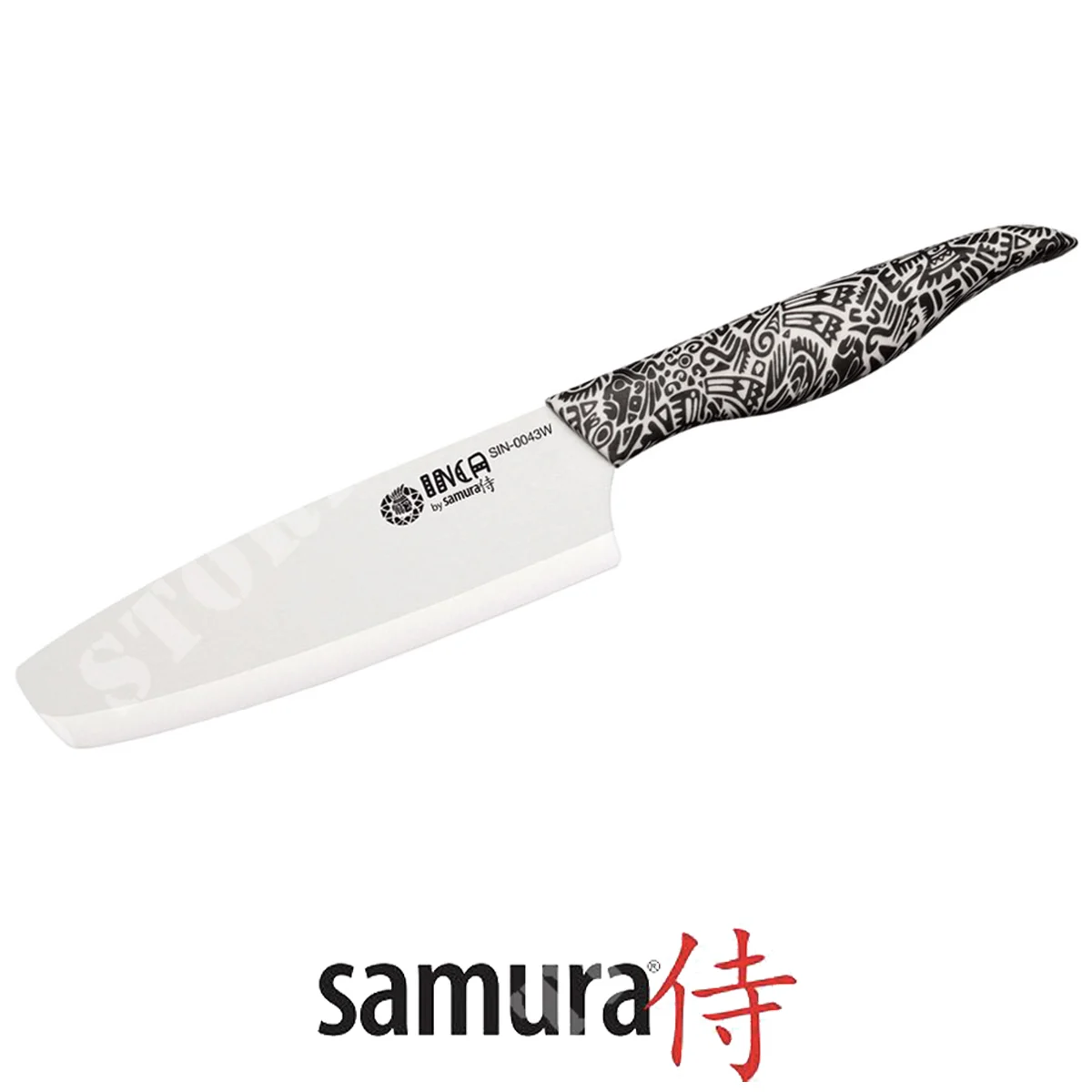 CUCHILLO NAKIRI DE CERAMICA BLANCA INCA 16.5CM SAMURA (C670SIN43W)