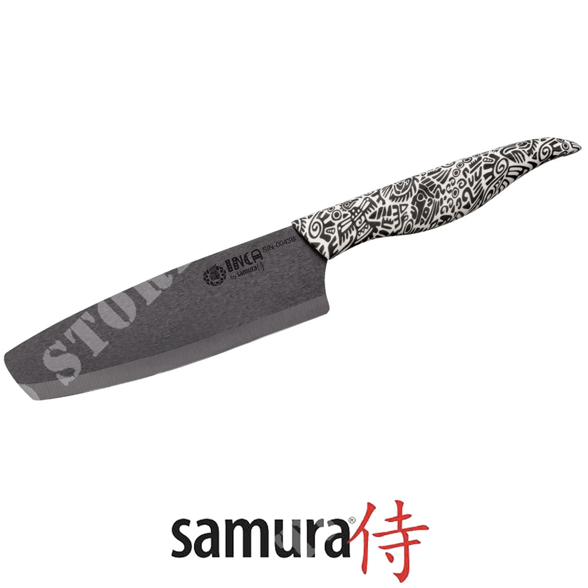 CUCHILLO NAKIRI CERAMICA NEGRA INCA 16.5CM SAMURA (C670SIN43B)