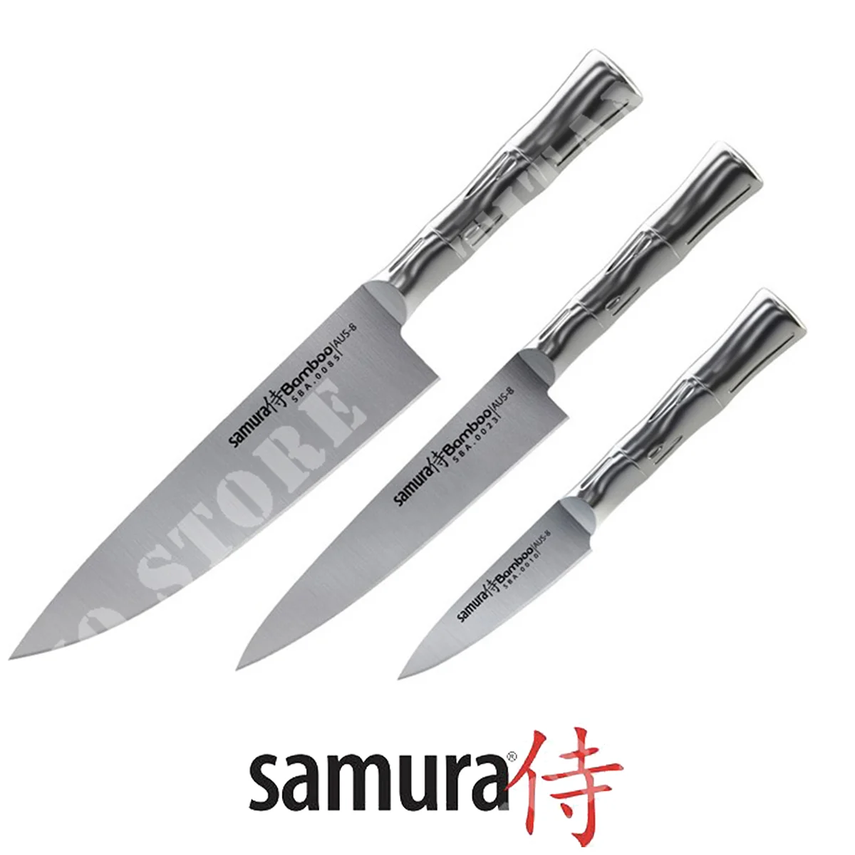 SET 3 UDS CUCHILLO COCINERO-FILETEADOR-PARADOR BAMBÚ SAMURA (SBA-0220)