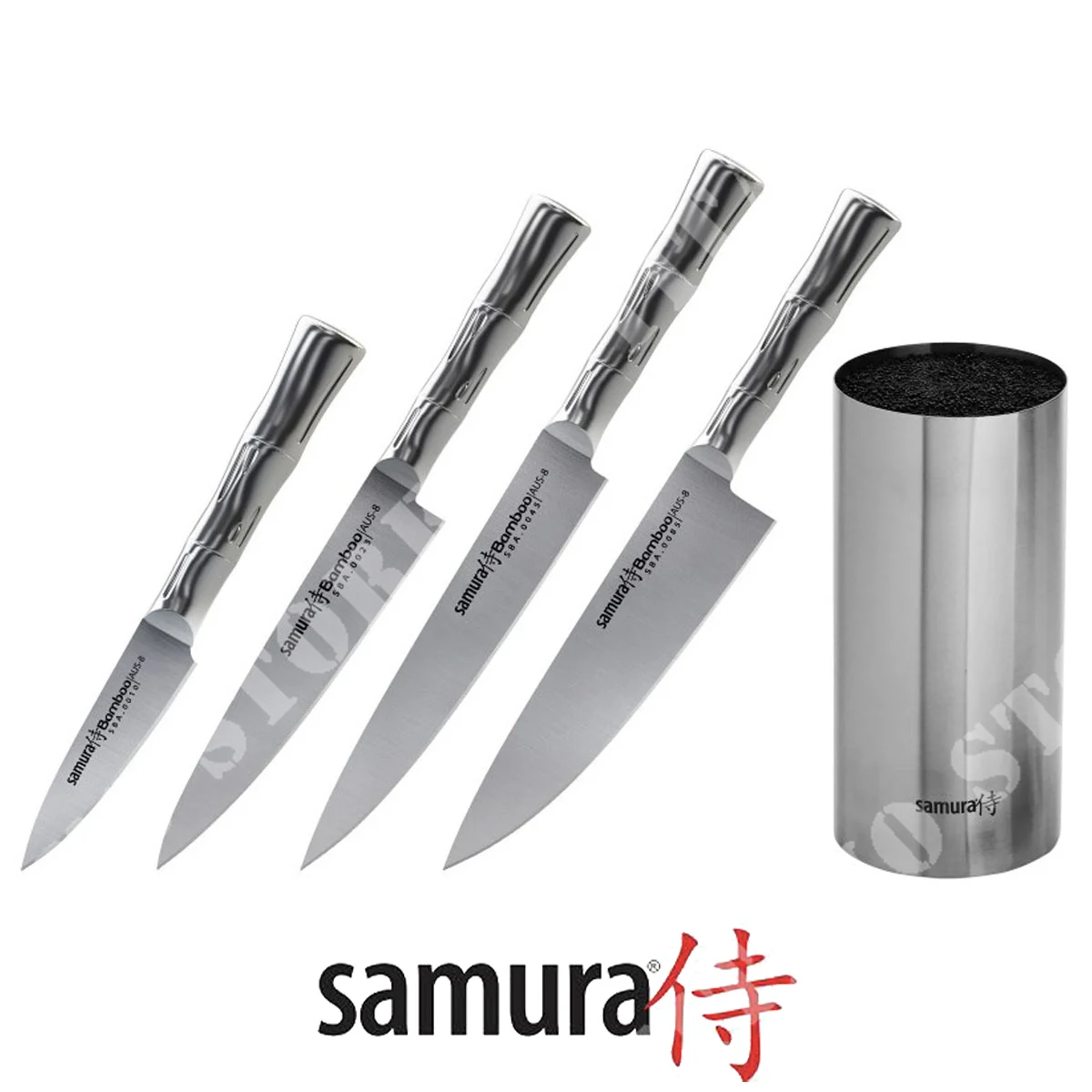 SET 4 CUCHILLOS-BLOQUES BAMBÚSAMURA (SBA-05)