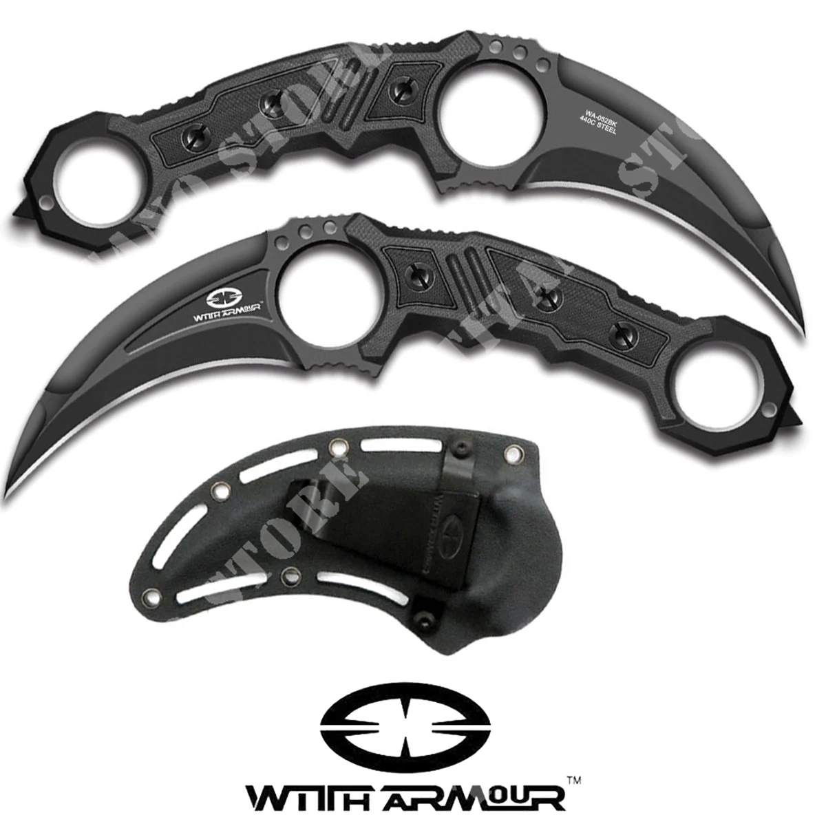 CUCHILLO TERMINATOR KARAMBIT CON ARMADURA (WA-052BK)