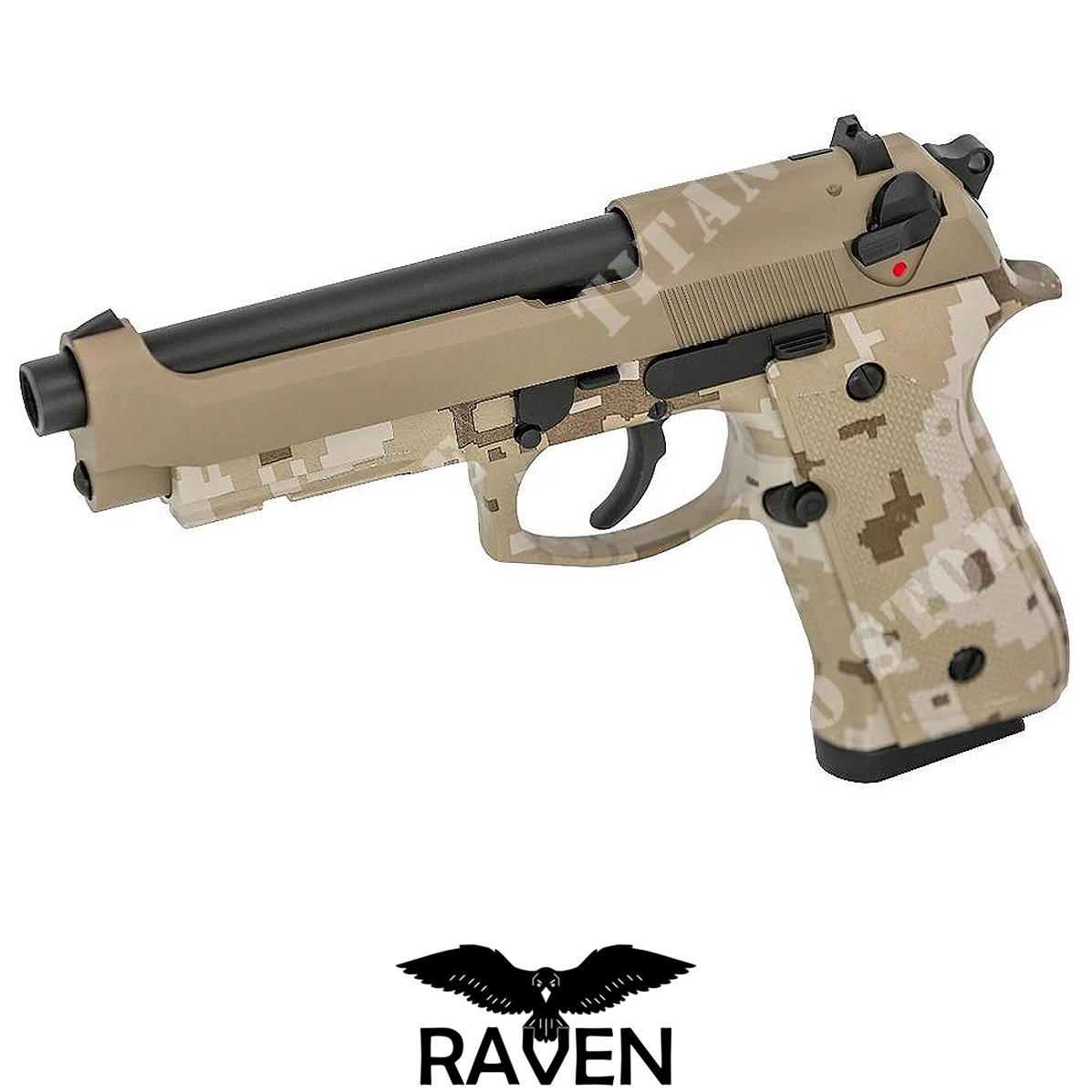 PISTOLA M9 HYDRO DIGITAL DESIERTO GBB RAVEN (P-RGP-05-11)