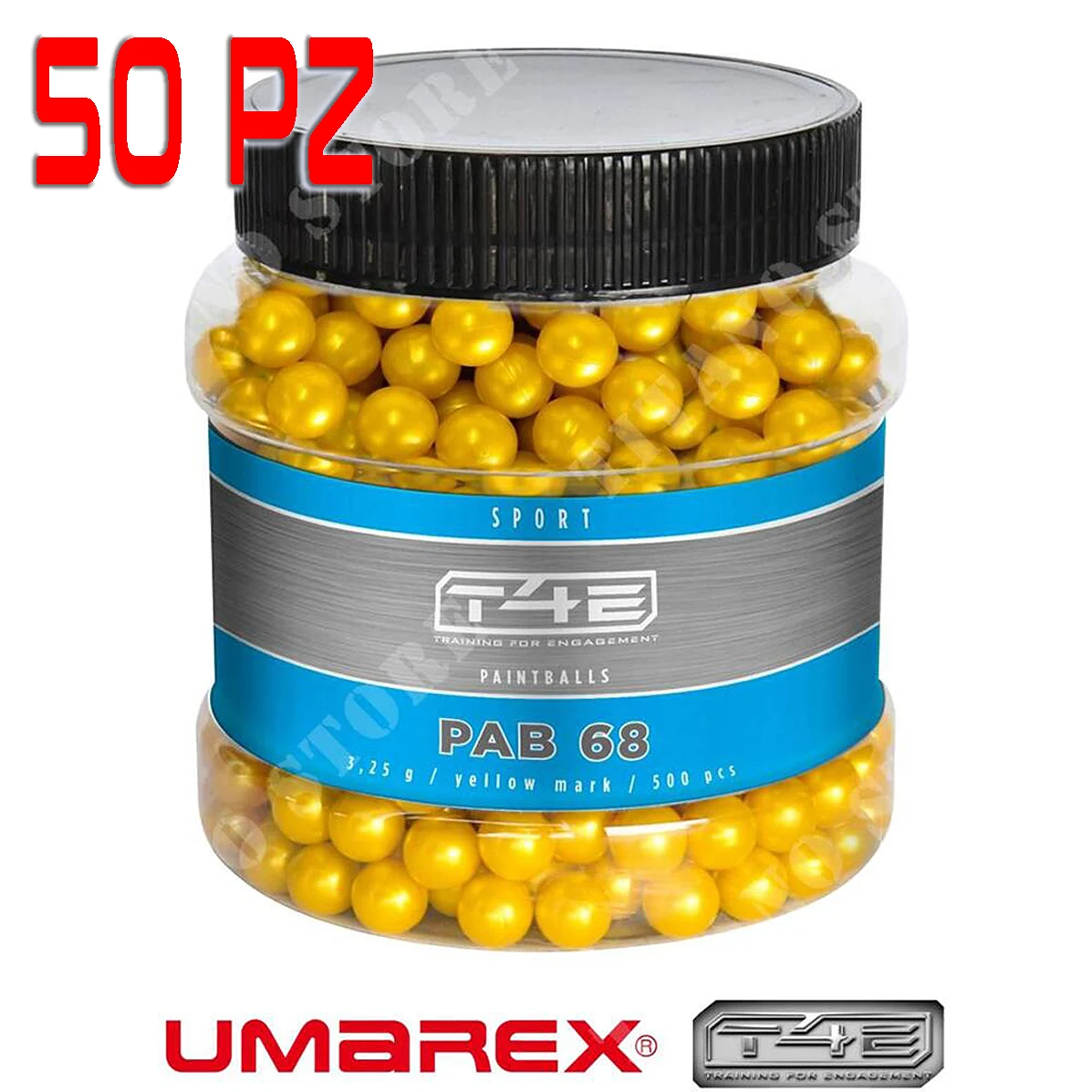 50 MUNICIONES T4E PAB.68 SPORT AMARILLO 3.25G UMAREX (2.4482-50)