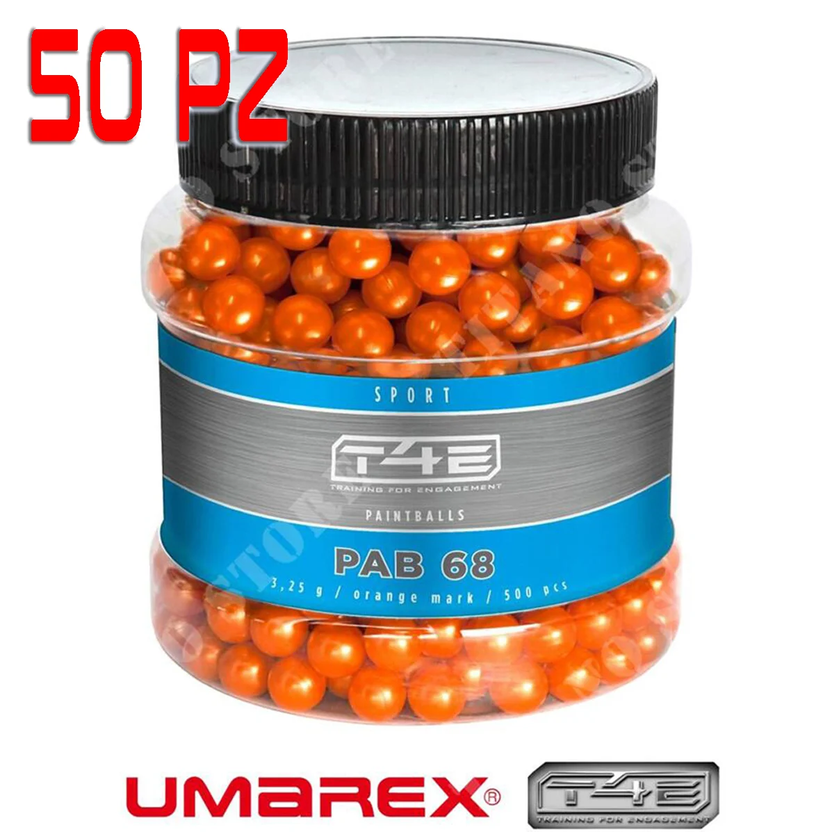 50 MUNICION T4E PAB.68 SPORT NARANJA 3.25g UMAREX (2.4472-50)