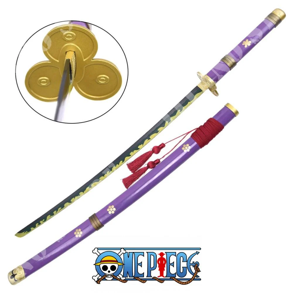KATANA MORADA DE BAMBÚ ZORO DE UNA PIEZA ENMA T23-32 (ZS661V-WOOD)