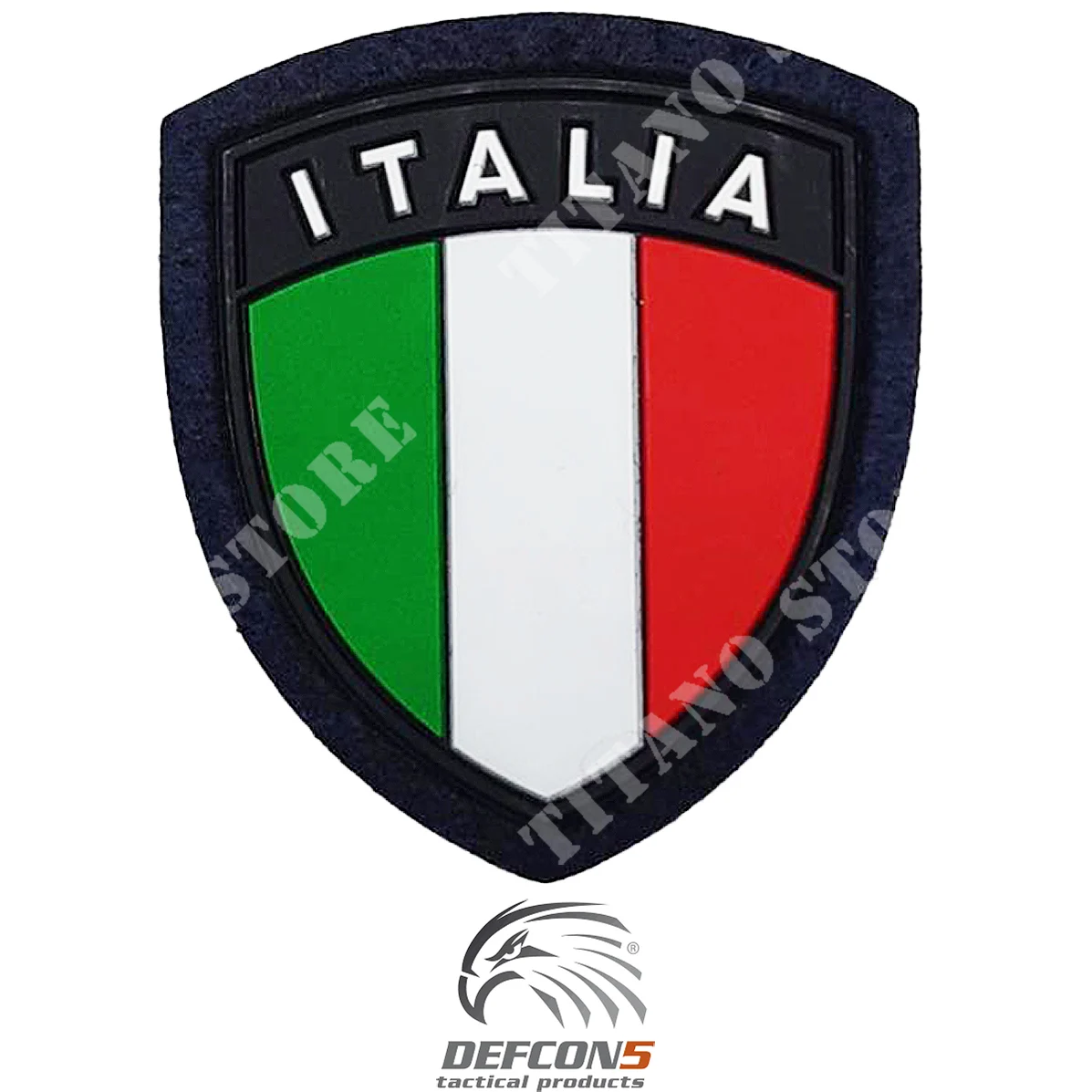 PARCHE ESCUDO ITALIA PVC AZUL MARINO DEFCON 5 (D5-ITC/NB)