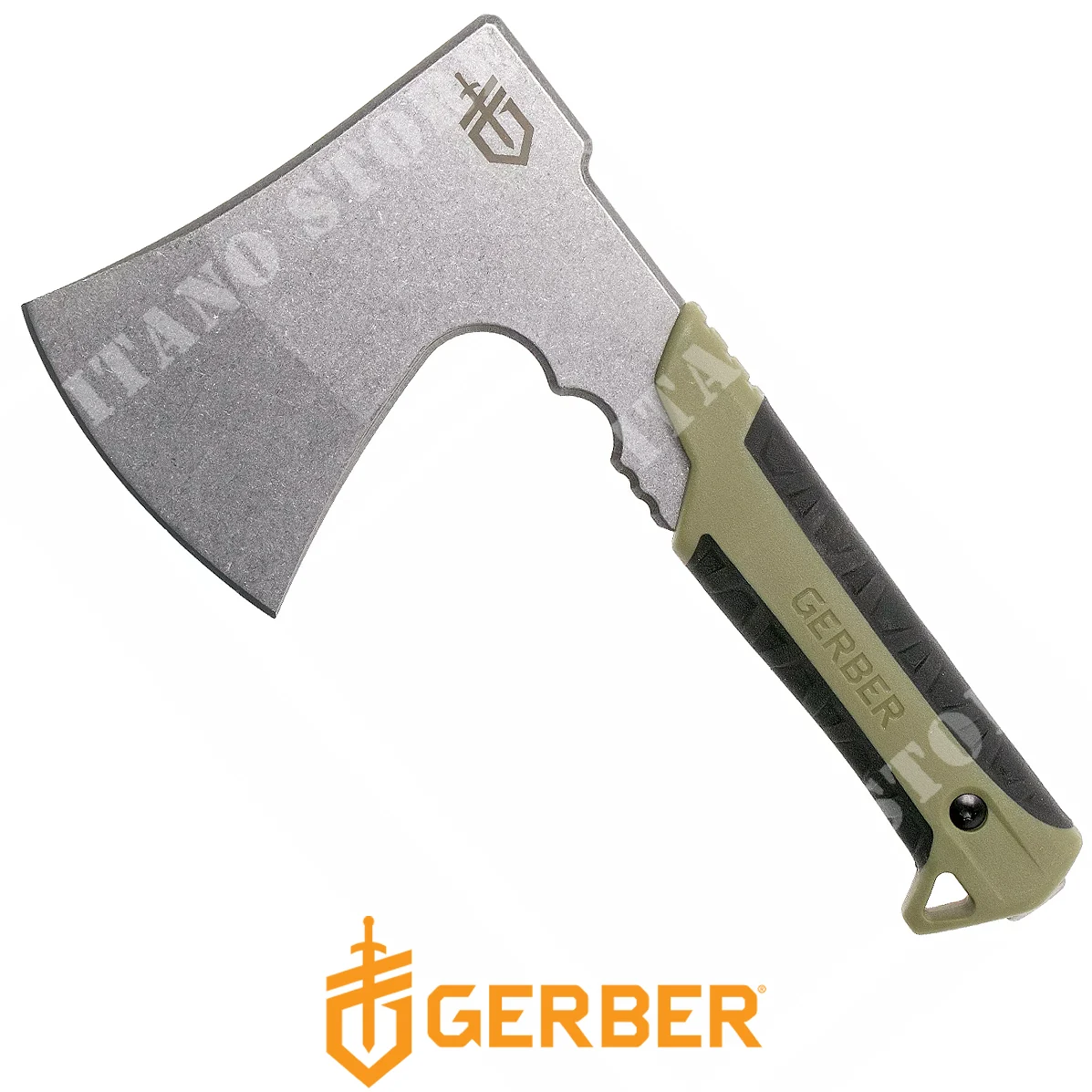 HACHA HOJA ACERO SATINADO VERDE/BK MANGO NYLON GERBER (31-003482)