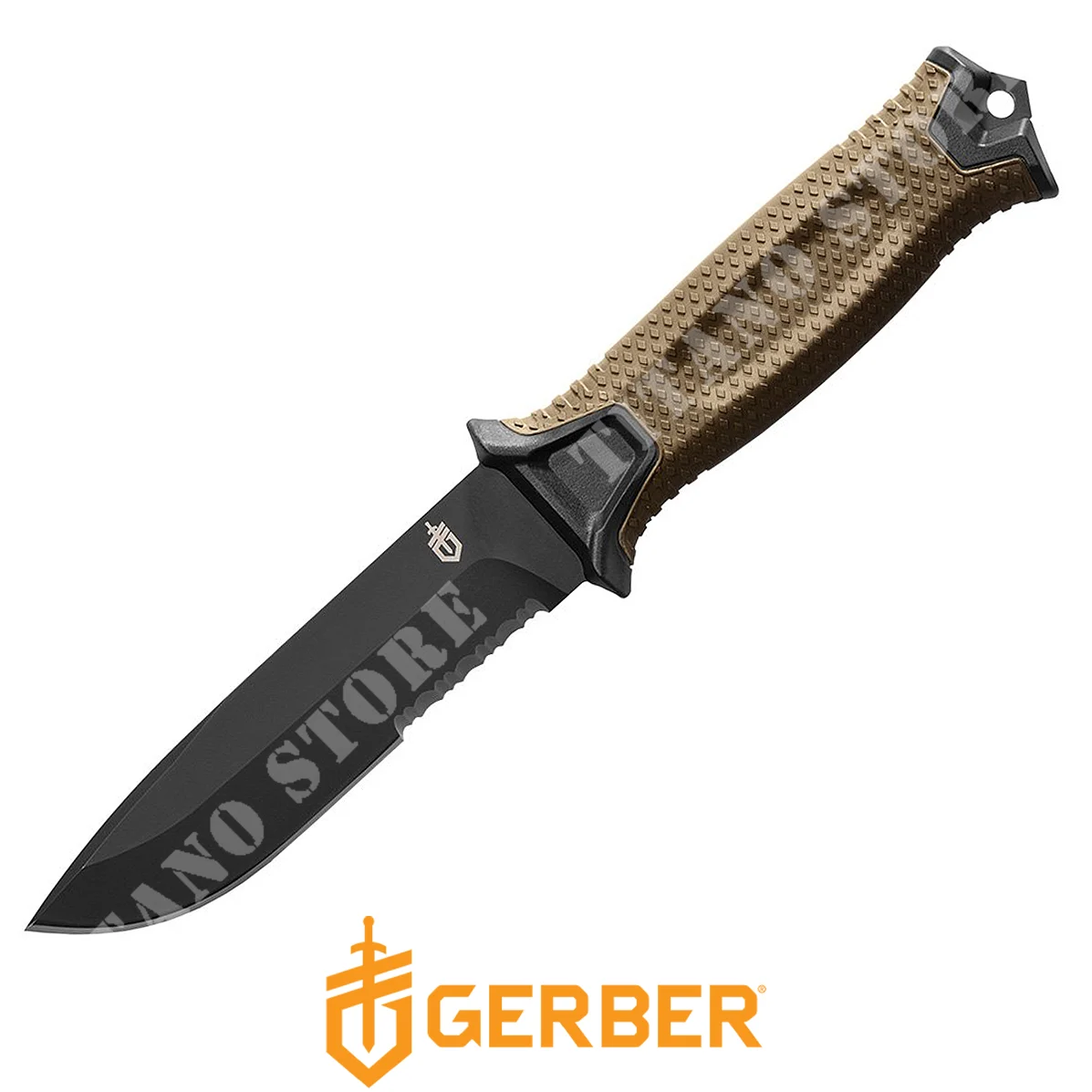 CUCHILLO STRONGARM HOJA FIJA NEGRA MANGO GERBER MARRÓN COYOTE (31-003615)