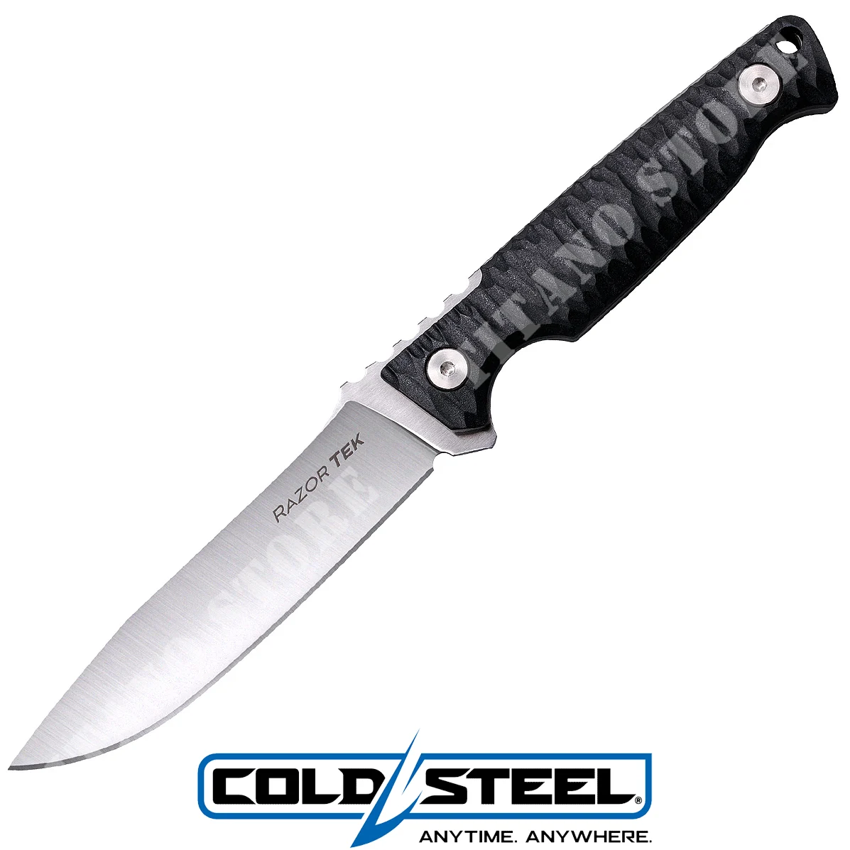 CUCHILLO RAZOR TEK HOJA FIJA DE 4'' MANGO DE ACERO FRÍO NEGRO (CLS-FX-4RZR)