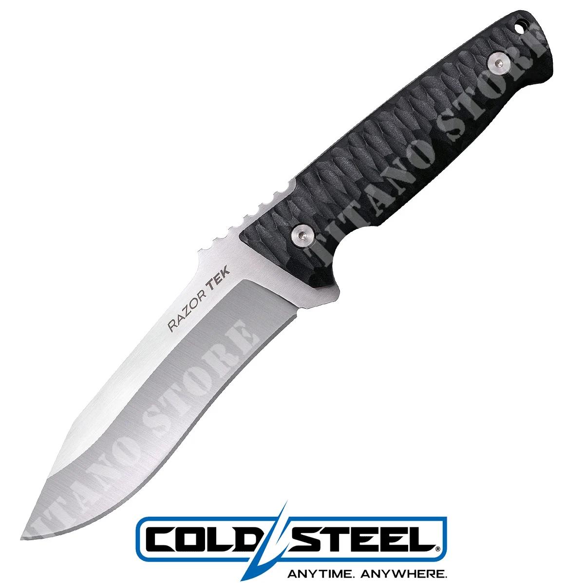 CUCHILLO RAZOR TEK HOJA FIJA DE 5'' MANGO DE ACERO FRÍO NEGRO (CLS-FX-5RZR)