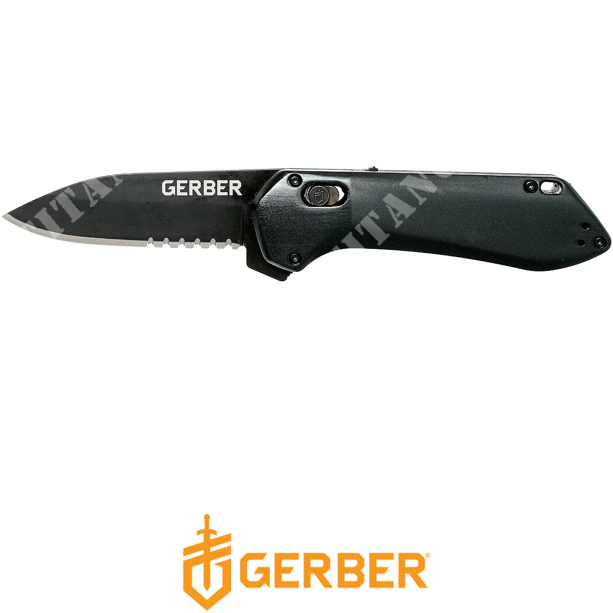 CUCHILLO HIGHBROW COMPACT ONYX HOJA SERRADA NEGRA MANGO GERBER NEGRO (30-001685)