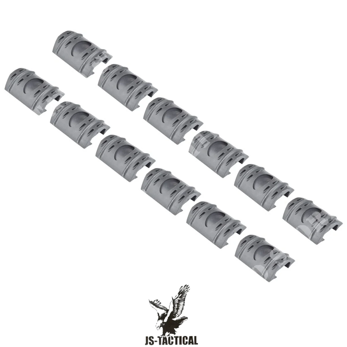 SET 12 TAPAS CORREDERAS DE GOMA WEAVER NEGRO JS TACTICAL (JS-RC50)