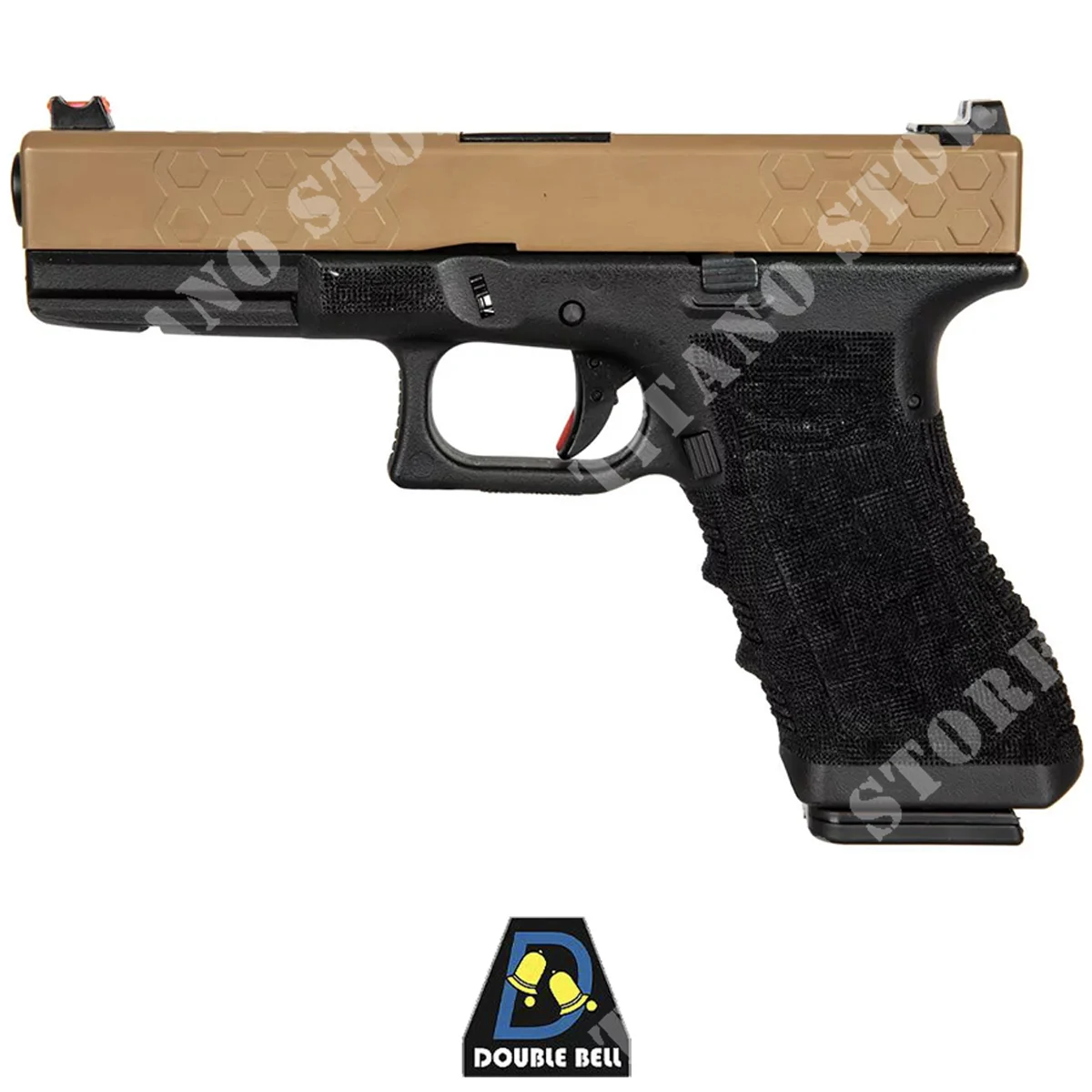 PISTOLA DE DOBLE CAMPANA CO2 G17 TAN COMB (DBY-02-030583)