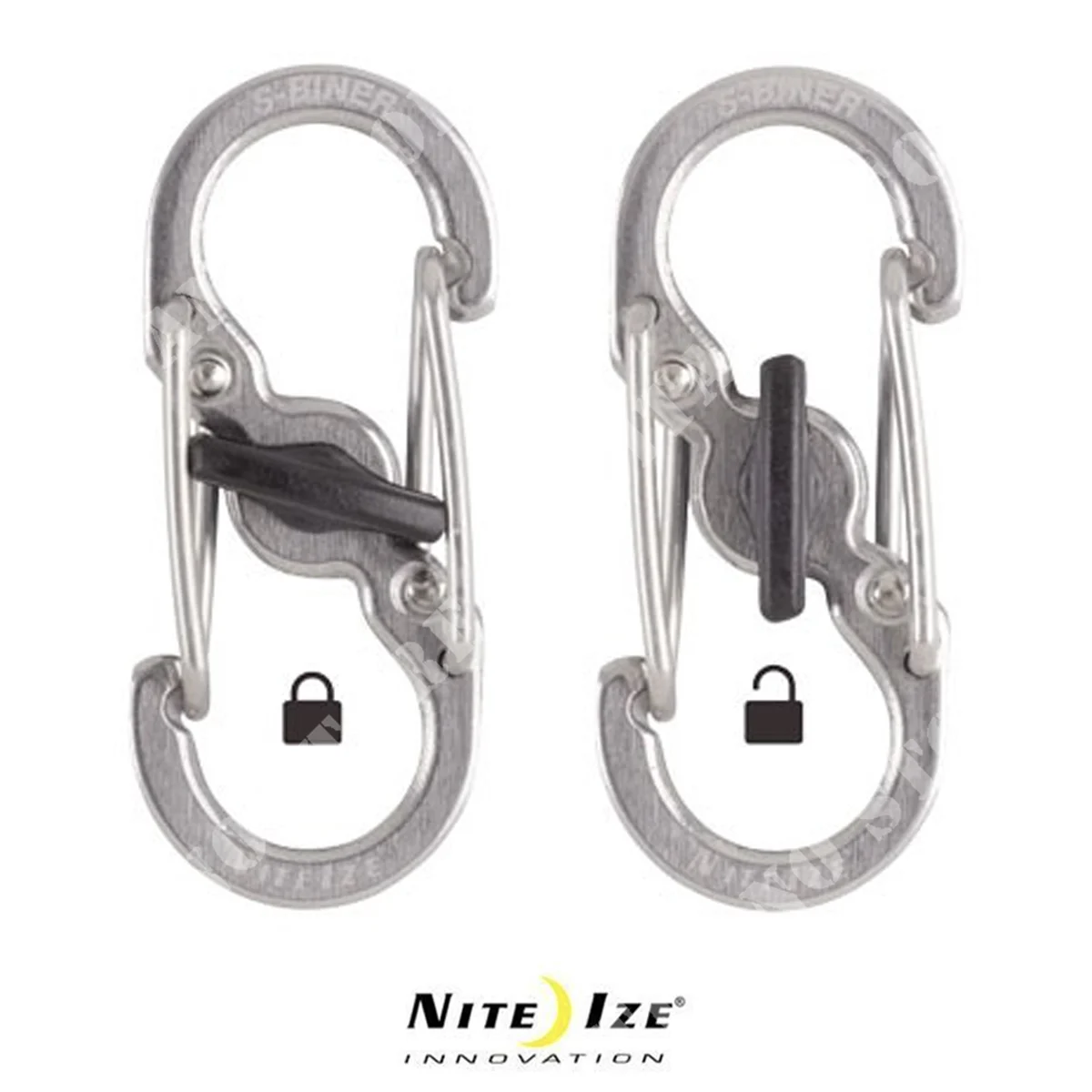 2 MOSQUETONES MICROLOCK S-BINER SILVER NITE IZE (LSBM-11-2R3)