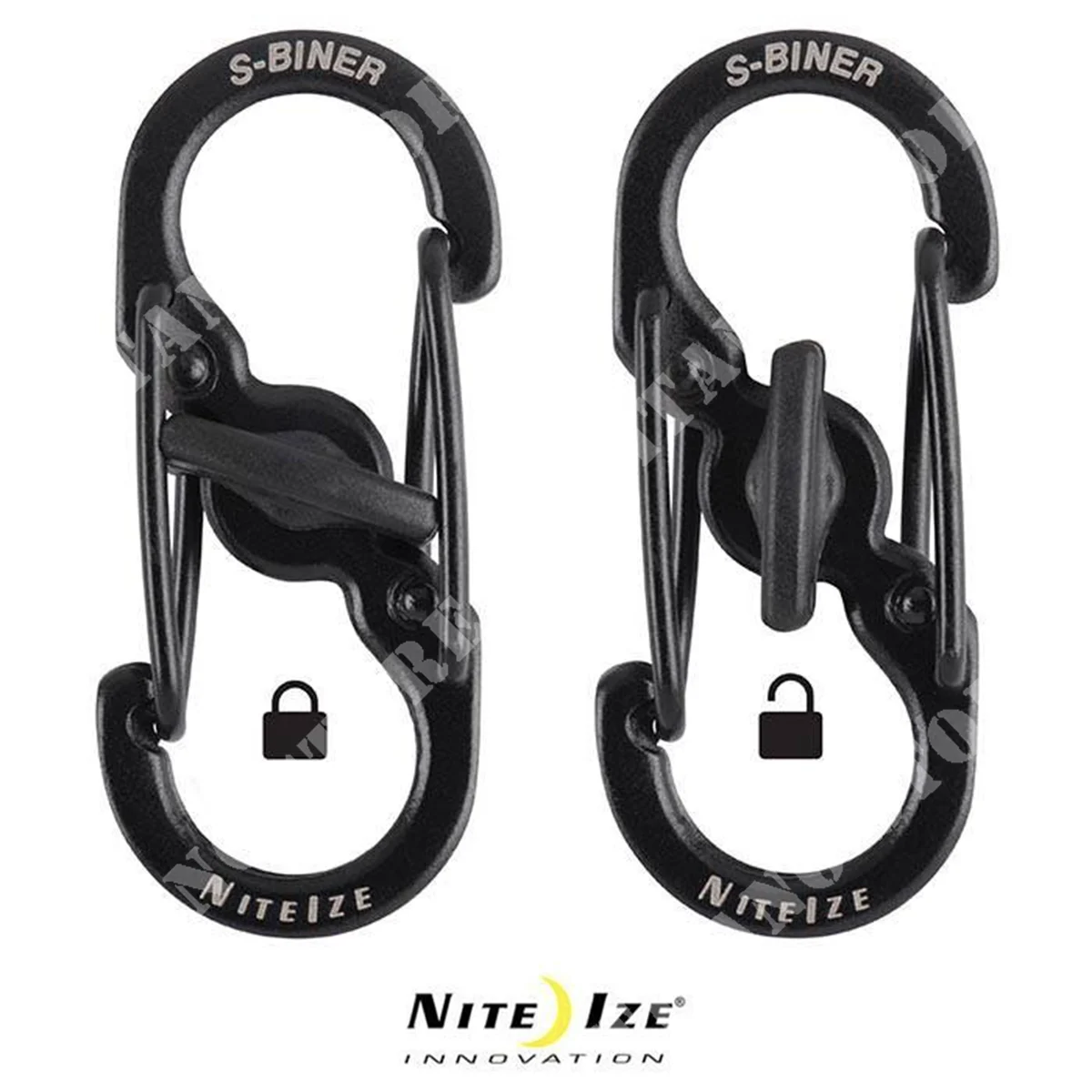 2 MOSQUETONES MICROLOCK S-BINER NEGRO NITE IZE (LSBM-01-2R3)