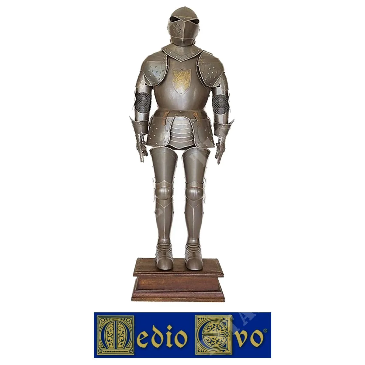 ARMADURA ENVEJECIDA DE MILÁN SIGLO XVI. ESPADA MEDIEVAL/ALABARDA UTILIZABLE (008/R.03)
