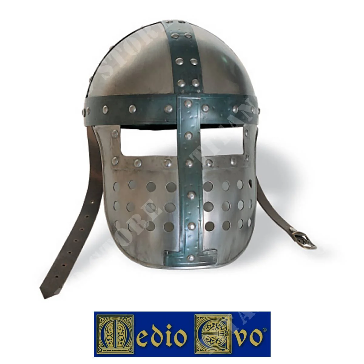 CASCO EDAD MEDIA DE HIERRO CON VISERA CON ENCAJE DE CUERO (002/H31.03)