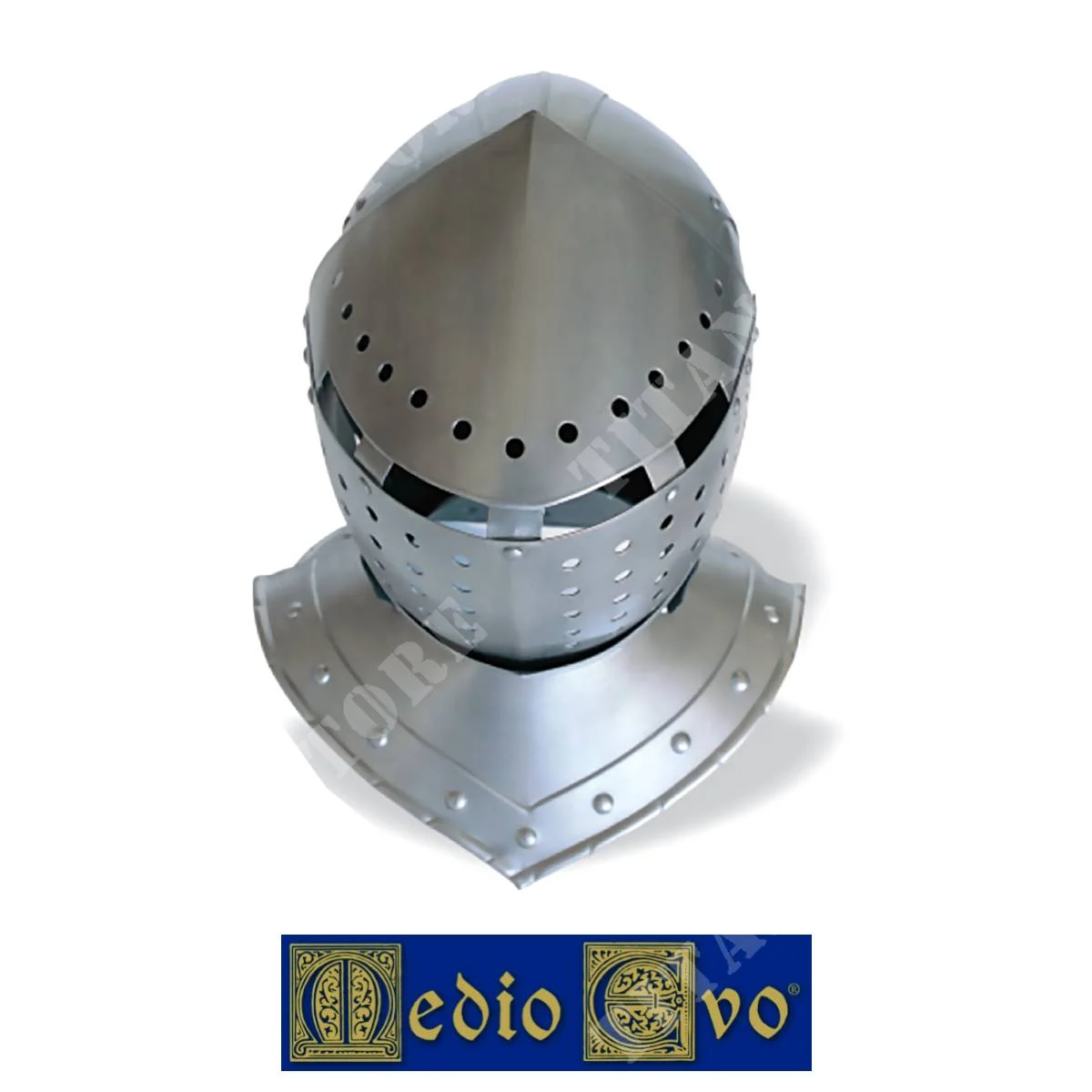 CASCO CABALLERO DE HIERRO CON AGUJEROS EDAD MEDIA (002/3.03)
