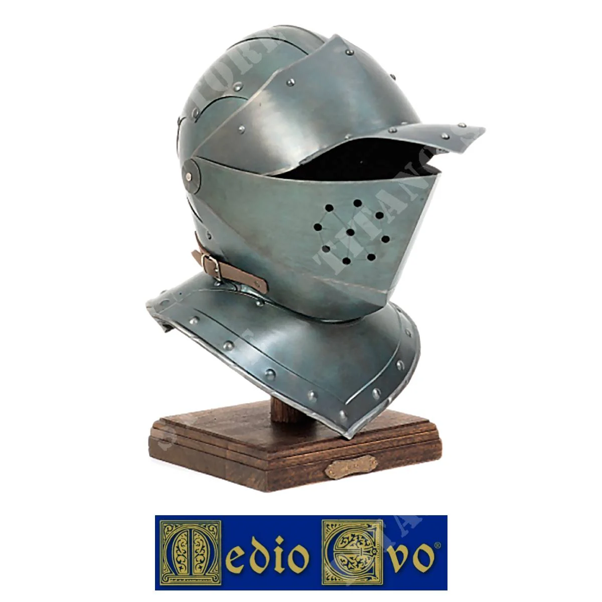 CASCO CABALLERO DE HIERRO CON VISERA Y ALA EDAD MEDIA (002/4.03)