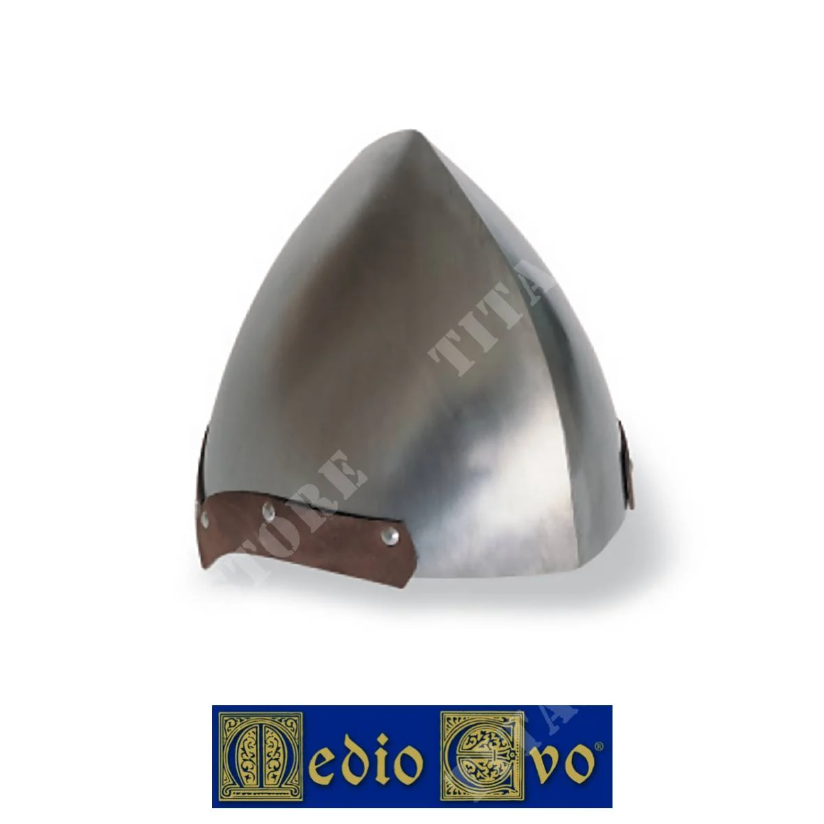 CASCO MEDIEVAL CON BARBA DE CUERO (002/H17.03)