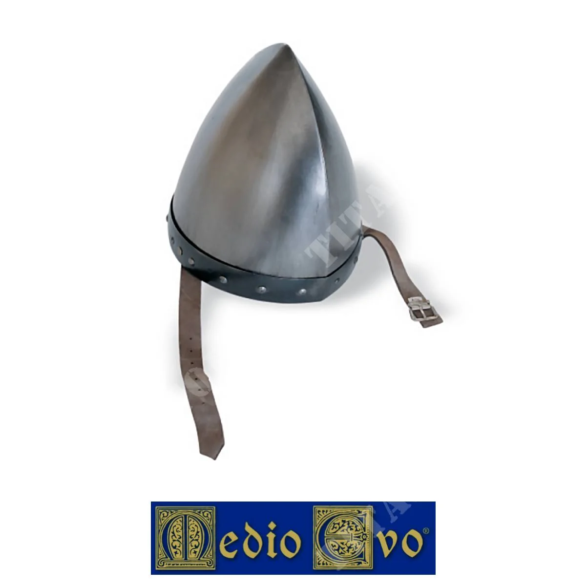 CASCO DE PIEL CON CINTURÓN NORMAN DE LA EDAD MEDIA (002/H19.03)