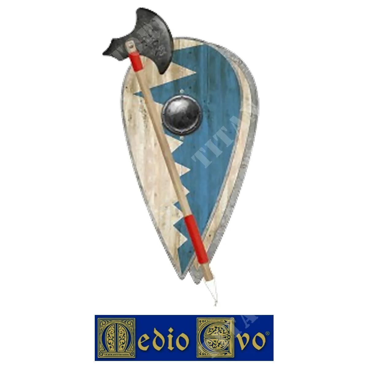 ESCUDO Y HACHA DE MADERA PARA NIÑOS DE MEDIANA EDAD (SETREL134.35)