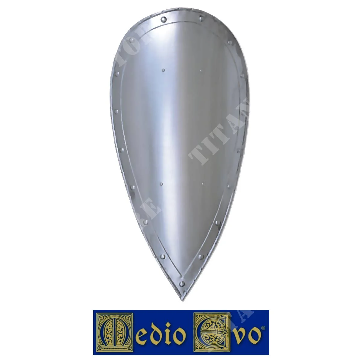 ESCUDO MEDIEVAL DE HIERRO LISO ALMENDRA (007/LG.03)
