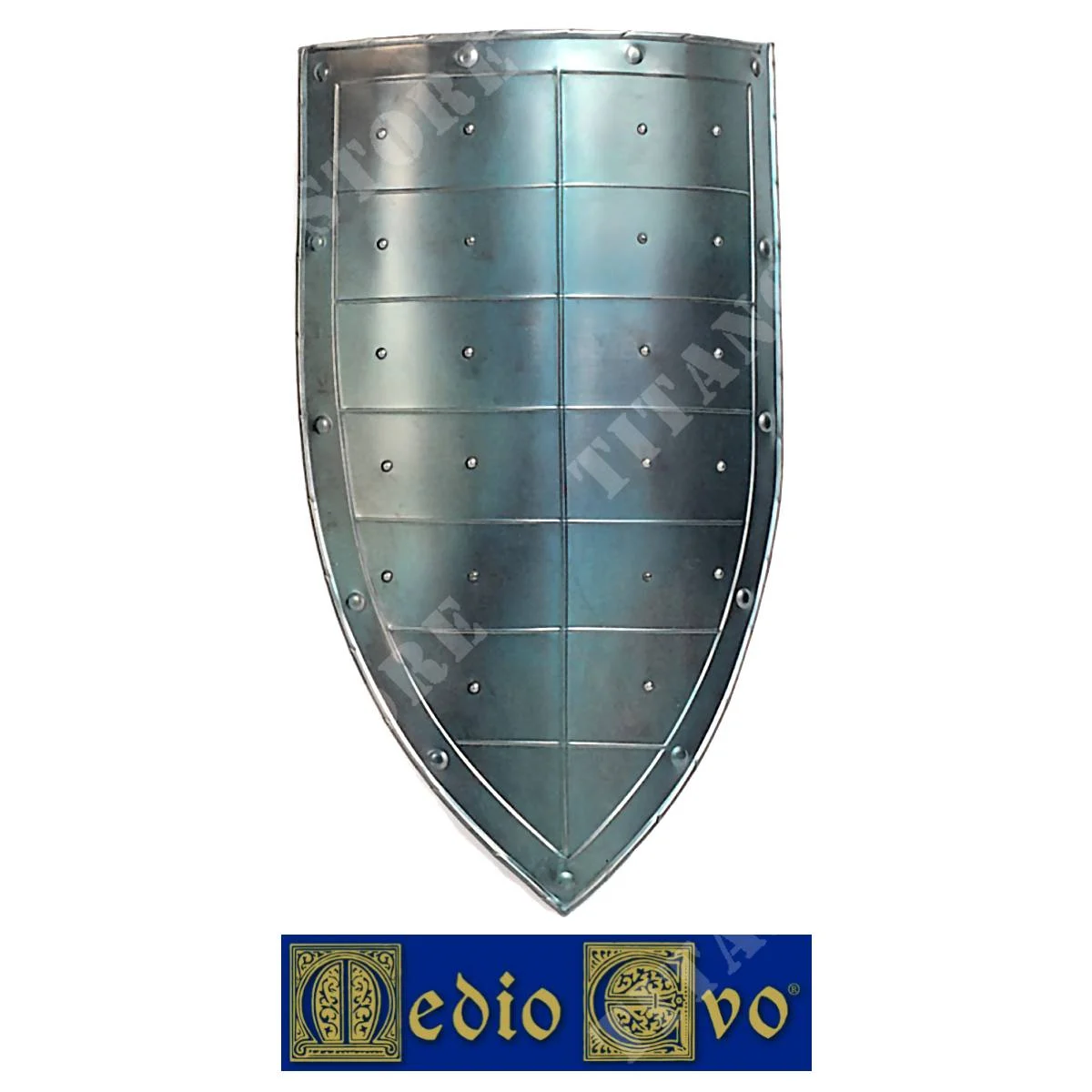 ESCUDO DE HIERRO MEDIEVAL BANDAS HORIZONTALES EDAD MEDIA (007/1A.03)